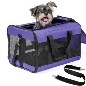 Large Cat Carrier,Foldable Pet Carrier with Soft-Sided and Safety